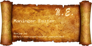 Maninger Eszter névjegykártya